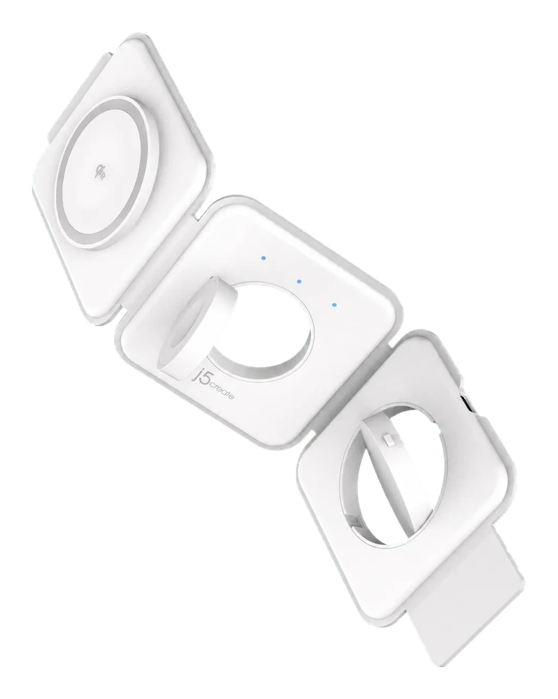 j5create Qi2三合一磁吸折疊便攜式無線充電器